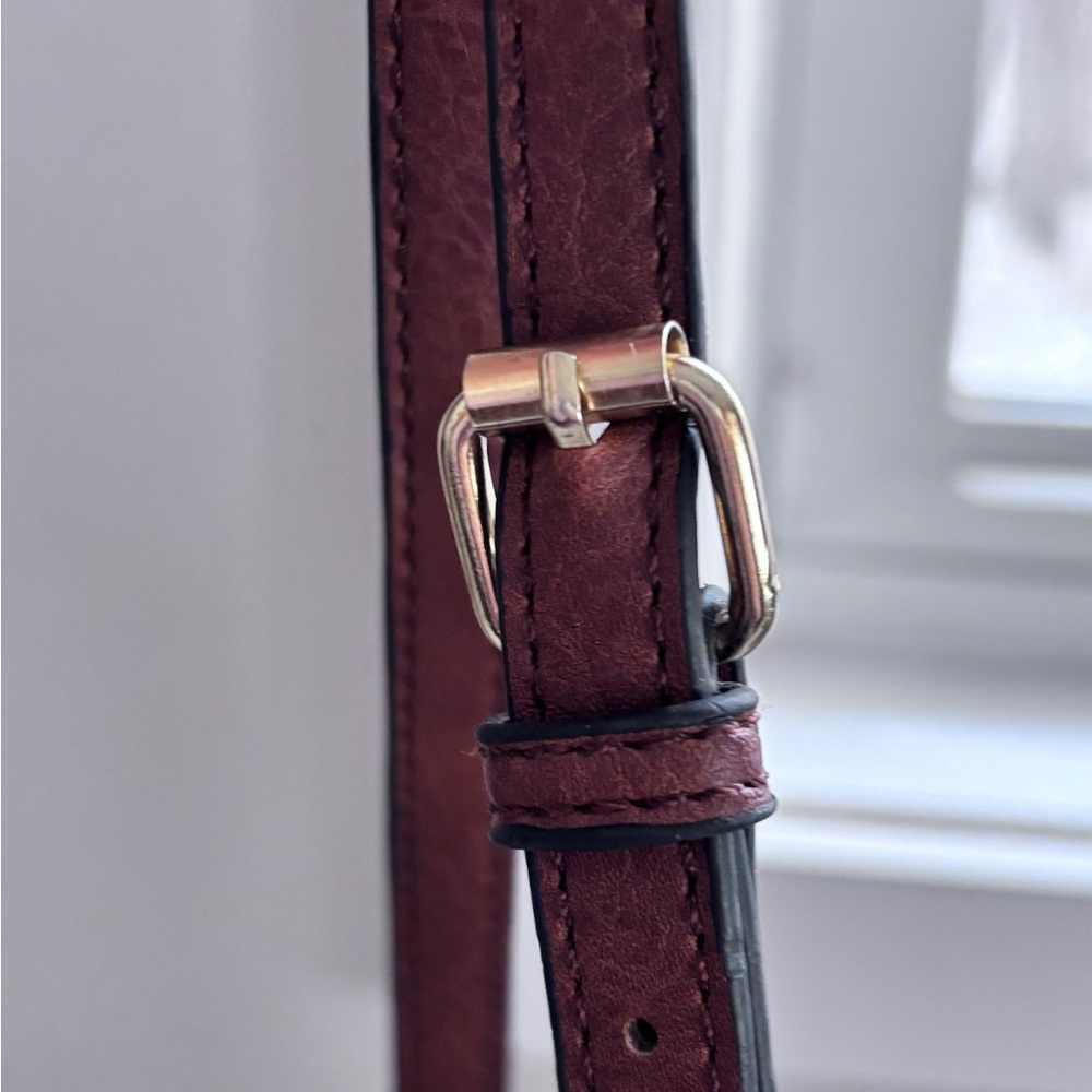 Vegan Leather-Style Saddle Crossbody Bag in Brown - Picture 8 of 10